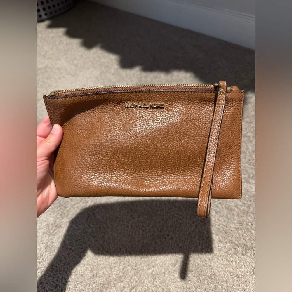 Michael Kors Tan Leather Clutch